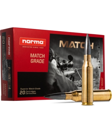 Boite de 20 cartouches NORMA .308Win MATCH DL DIAMOND LIME 10,9/68gr