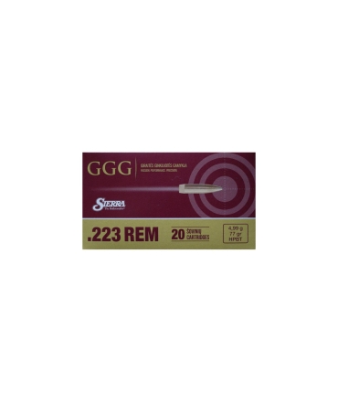 Boite de 20 cartouches 223 rem FMJ 77 Gr - GGG