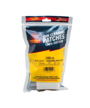 GUN CLEANING PATCHS 100% COTON 2.5