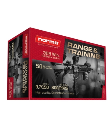 BOITE DE 50 CARTOUCHES NORMA .308WIN 9.7G 150GR RANGE&TRAINING